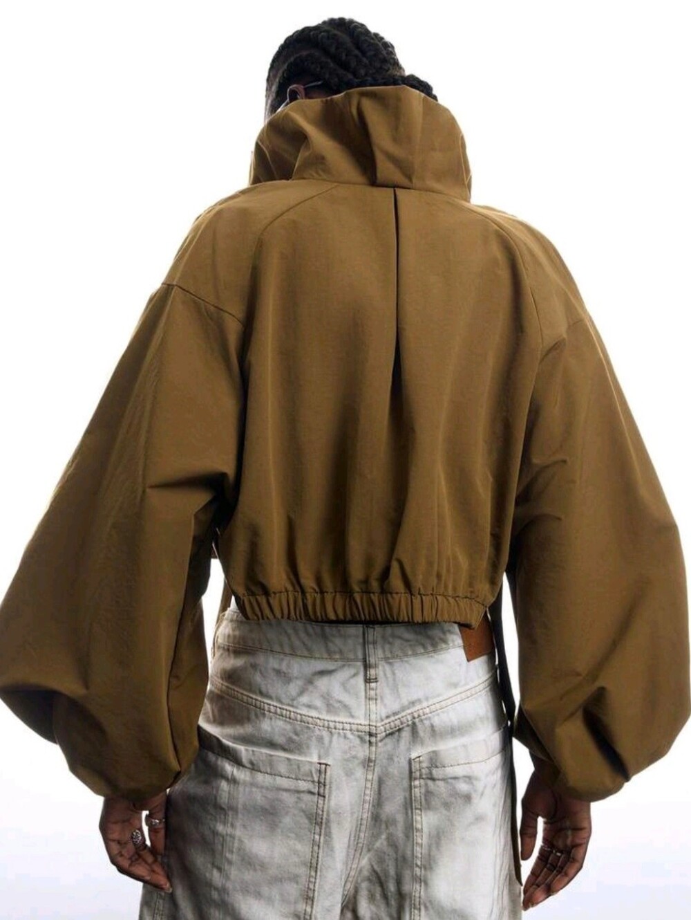 Women's Solid Color Long Sleeve Ruffle Drawstring Design Regular Jacket Office - Picture 2 of 9